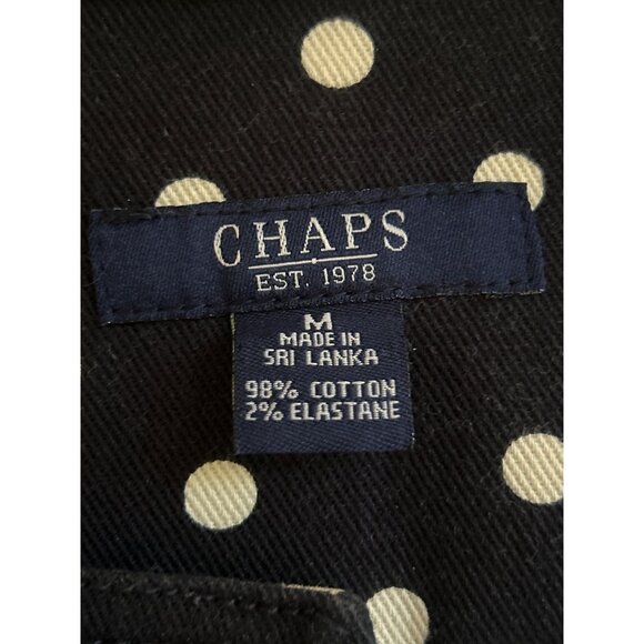Chaps Women's Polka Dot Jacket Size M Navy & White Button-Front - Picture 4 of 7